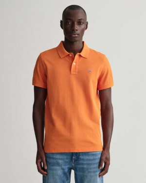 Gant Original Piqué Men's Polo Shirt Pumpkin Orange | LPYQZ-1958