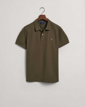 Gant Original Piqué Men's Polo Shirt Racing Green | LXWDJ-2540