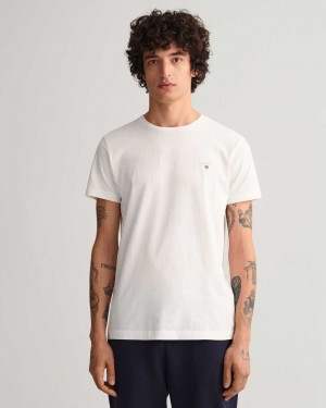 Gant Original Slim Fit Men's T-Shirt White | KUOSD-1032