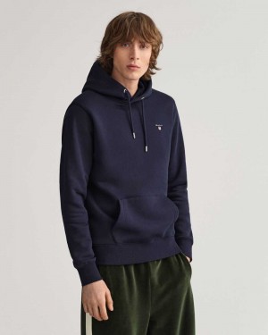 Gant Original Sweat Men's Hoodie Evening Blue | XJPYH-6850