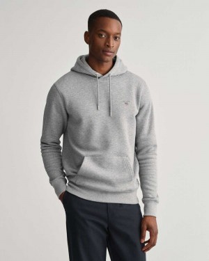 Gant Original Sweat Men's Hoodie Grey Melange | MAIKW-8095