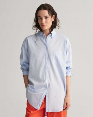 Gant Oversized Fit Luxury Oxford Women's Shirts Muted Blue | MUZQE-4862