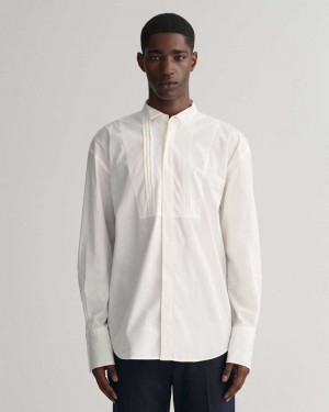 Gant Oversized Tuxedo Men's Shirts White | NQSZO-7421