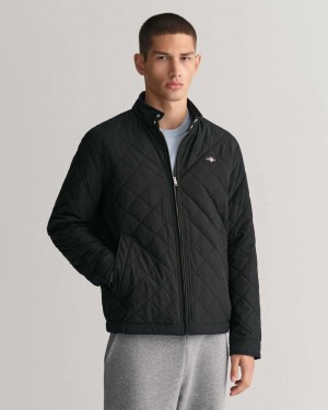 Gant Quilted Windcheater Men's Jackets Black | DVMJF-2106