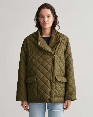 Gant Quilted Women's Jackets Dark Cactus | JCULO-6319