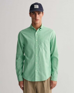 Gant Regular Fit Archive Oxford Men's Shirts Mid Green | HLEVF-2471