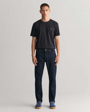 Gant Regular Fit Men's Jeans Dark Blue | RJABQ-9345