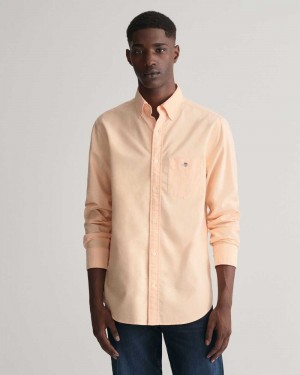 Gant Regular Fit Oxford Men's Shirts Coral Apricot | XKBOP-6587