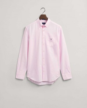 Gant Regular Fit Oxford Men's Shirts Light Pink | WMBNL-9783