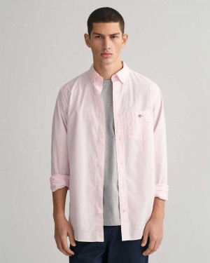 Gant Regular Fit Poplin Men's Shirts Light Pink | PODLK-8467