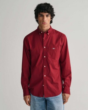 Gant Regular Fit Poplin Men's Shirts Plumped Red | TMADG-0581