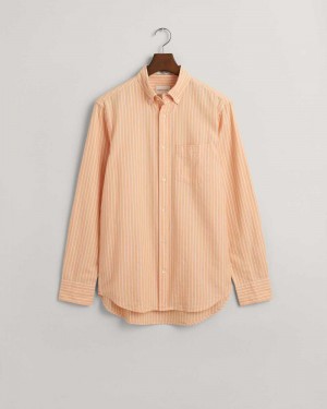 Gant Regular Fit Striped Archive Oxford Men's Shirts Coral Apricot | TXCUV-2631