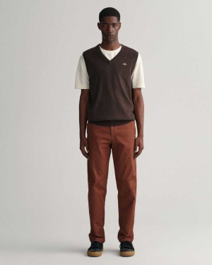 Gant Regular Fit Tech Prep™ Men's Chino Pants Weathered Brown | FEHXZ-3905