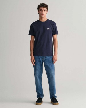 Gant Relaxed Fit Tapered Men's Jeans Mid Blue | ACKVR-6130