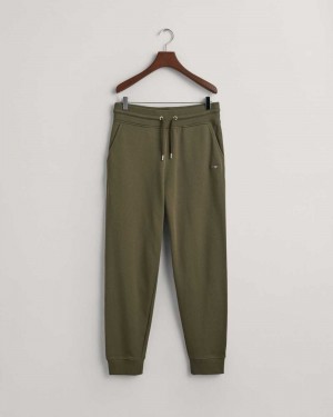 Gant Shield Men's Sweatpants Racing Green | FGZWA-9602