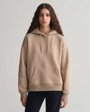 Gant Shield Women's Hoodie Desert Brown | ZTACH-2934