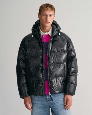 Gant Shiny Down Puffer Men's Jackets Black | DSAVJ-9780