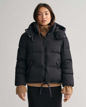 Gant Short Down Women's Jackets Ebony Black | EOLAI-0681