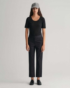 Gant Slim Cigarette Women's Pants Ebony Black | EZLRV-8523