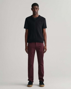 Gant Slim Fit Desert Men's Jeans Dark Red Brown | UDFAE-0978