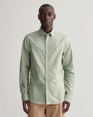 Gant Slim Fit Oxford Men's Shirts Kalamata Green | USJBL-6042