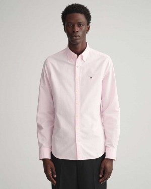 Gant Slim Fit Oxford Men's Shirts Light Pink | REGHP-4620