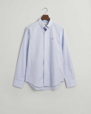 Gant Slim Fit Poplin Men's Shirts Light Blue | ULEYV-5348