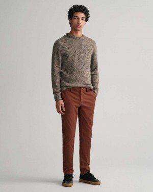 Gant Slim Fit Tech Prep™ Men's Chino Pants Weathered Brown | WZMTY-5901