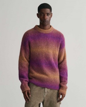 Gant Soft Wool Ombré Crew Neck Men's Sweater Lilac | GWTDL-1965