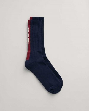 Gant Sport Men's Socks Evening Blue | HIJOR-5340