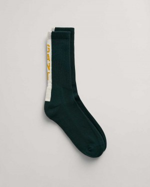 Gant Sport Men's Socks Tartan Green | DBZKJ-2674