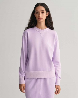 Gant Sunfaded Crew Neck Women's Sweatshirts Soothing Lilac | HDYUF-1723