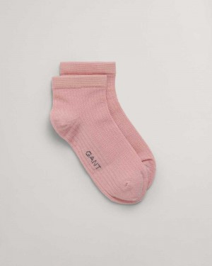 Gant Thin Ankle Women's Socks Faded Pink | DTLIA-9472