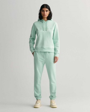 Gant Tonal Archive Shield Women's Sweatpants Minty Green | RVEOQ-2907