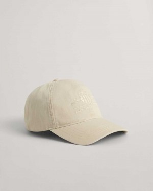 Gant Tonal Shield Men's Caps Light Gray Brown | YXBTG-7592