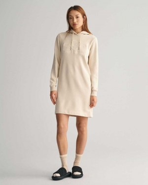 Gant Tonal Shield Women's Dress Beige | VRDCX-6129