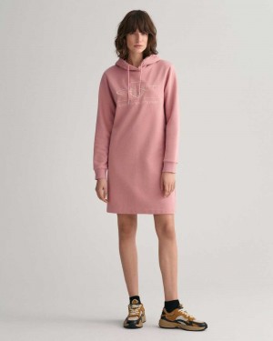 Gant Tonal Shield Women's Dress Faded Pink Melange | LZXEK-4809