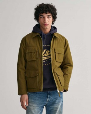 Gant Utility Men's Jackets Warm Surplus Green | KMIOB-3021