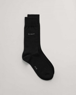 Gant Wool Men's Socks Black | VCLIU-0467