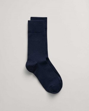 Gant Wool Men's Socks Marine | JCNVD-6735