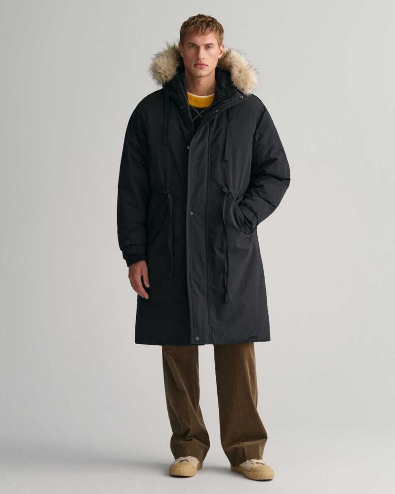 Gant 2-In-1 Down Men's Coats Black | ERLCU-9562