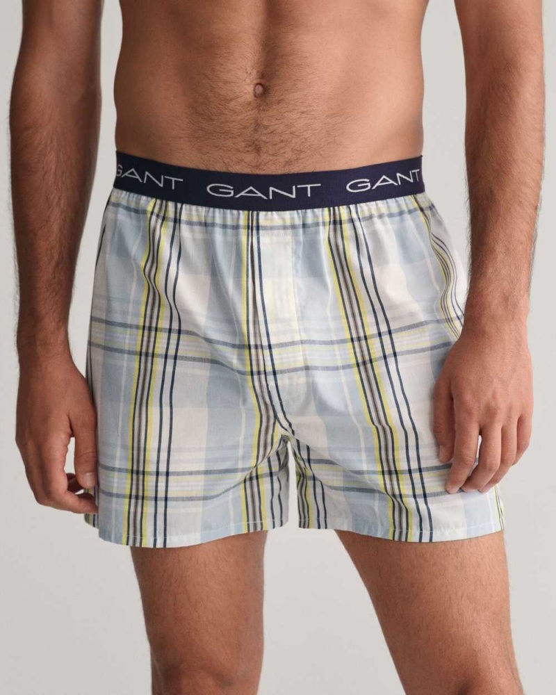 Gant 2-Pack Boxer Gift Box Men's Trunks Blue | QJMUV-5392