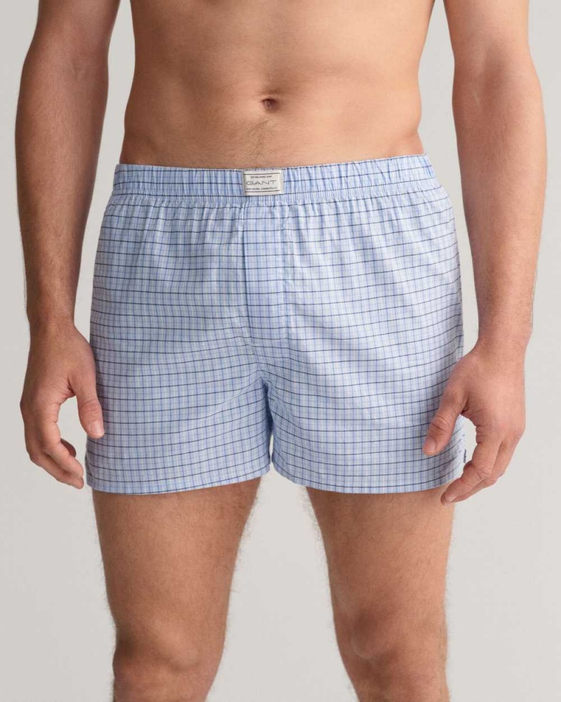 Gant 2-Pack Boxer Men's Trunks Capri Blue | NWTDV-8052