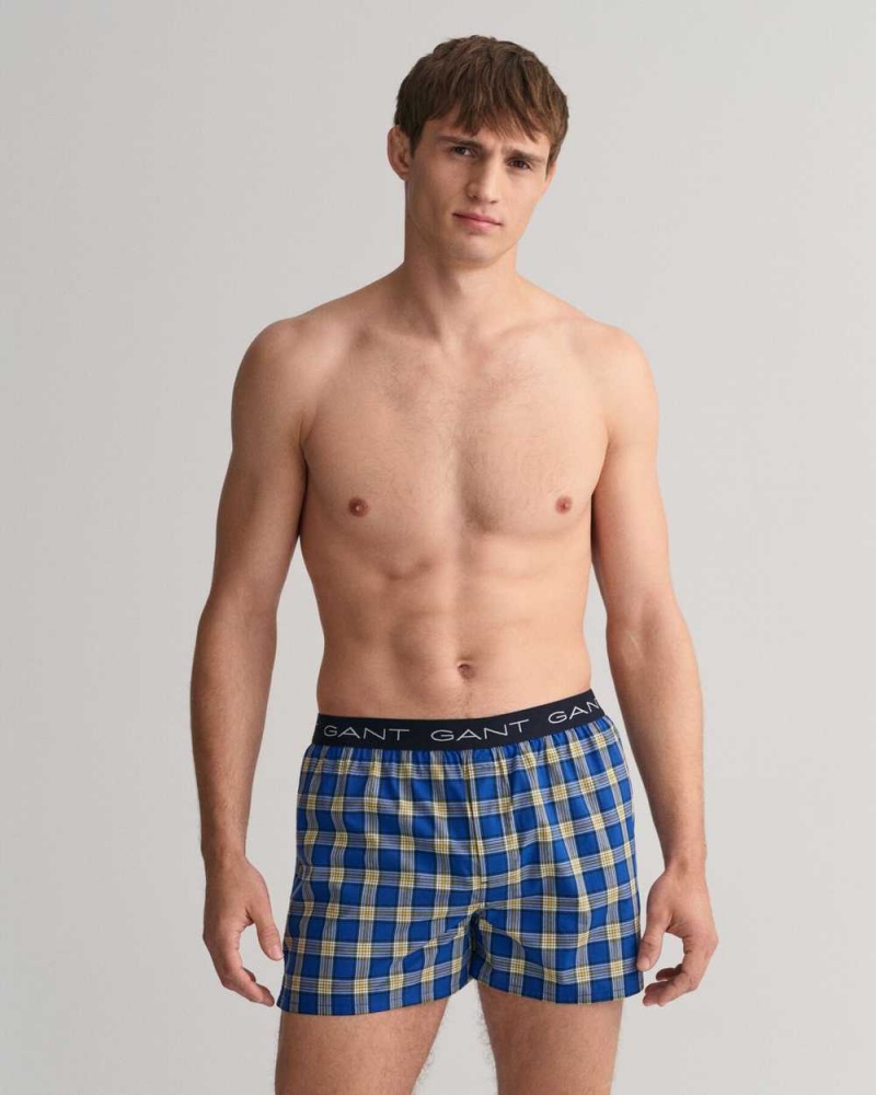 Gant 2-Pack Boxer Men's Trunks College Blue | CTJQI-8769