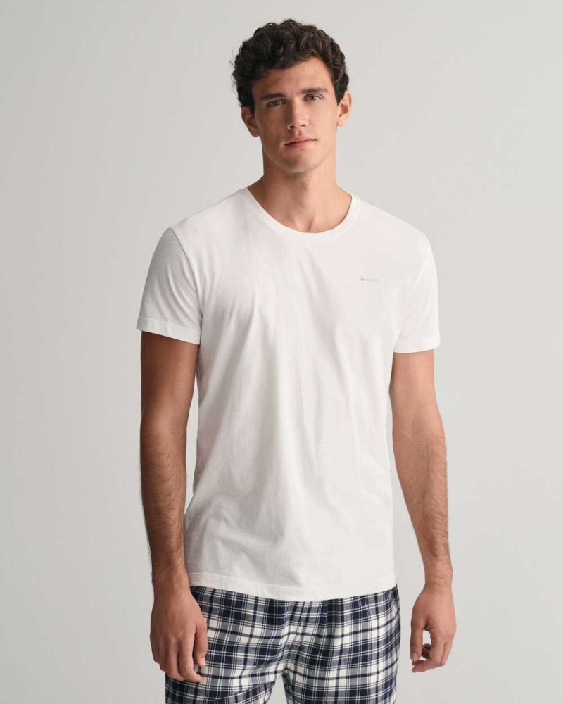 Gant 2-Pack Crew Neck Men's T-Shirt White | WYSVJ-4259