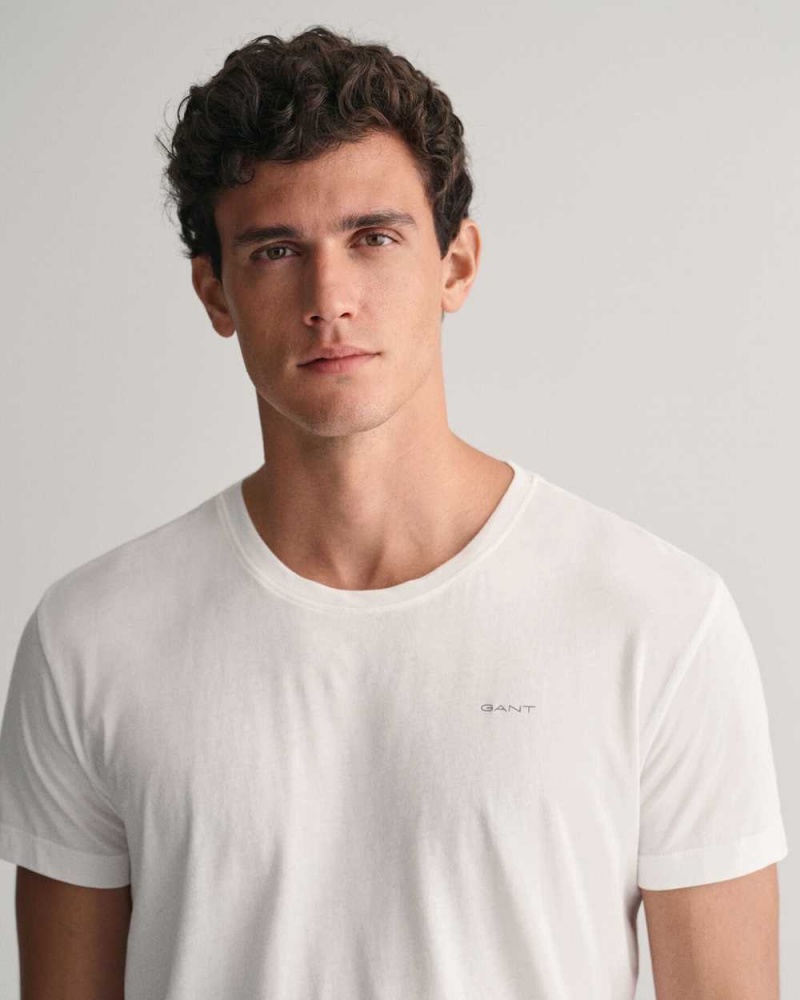 Gant 2-Pack Crew Neck Men's T-Shirt White | WYSVJ-4259