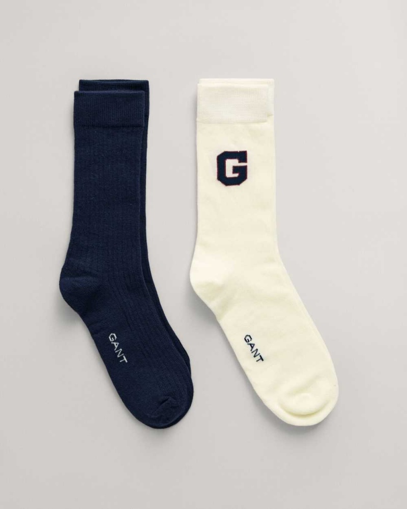 Gant 2-Pack Gift Box Women's Socks Cream | GMBNI-1974