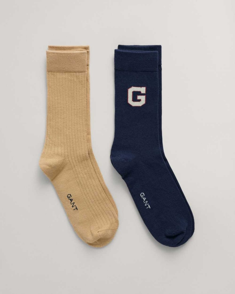 Gant 2-Pack Gift Box Women's Socks Evening Blue | KLCXS-7249