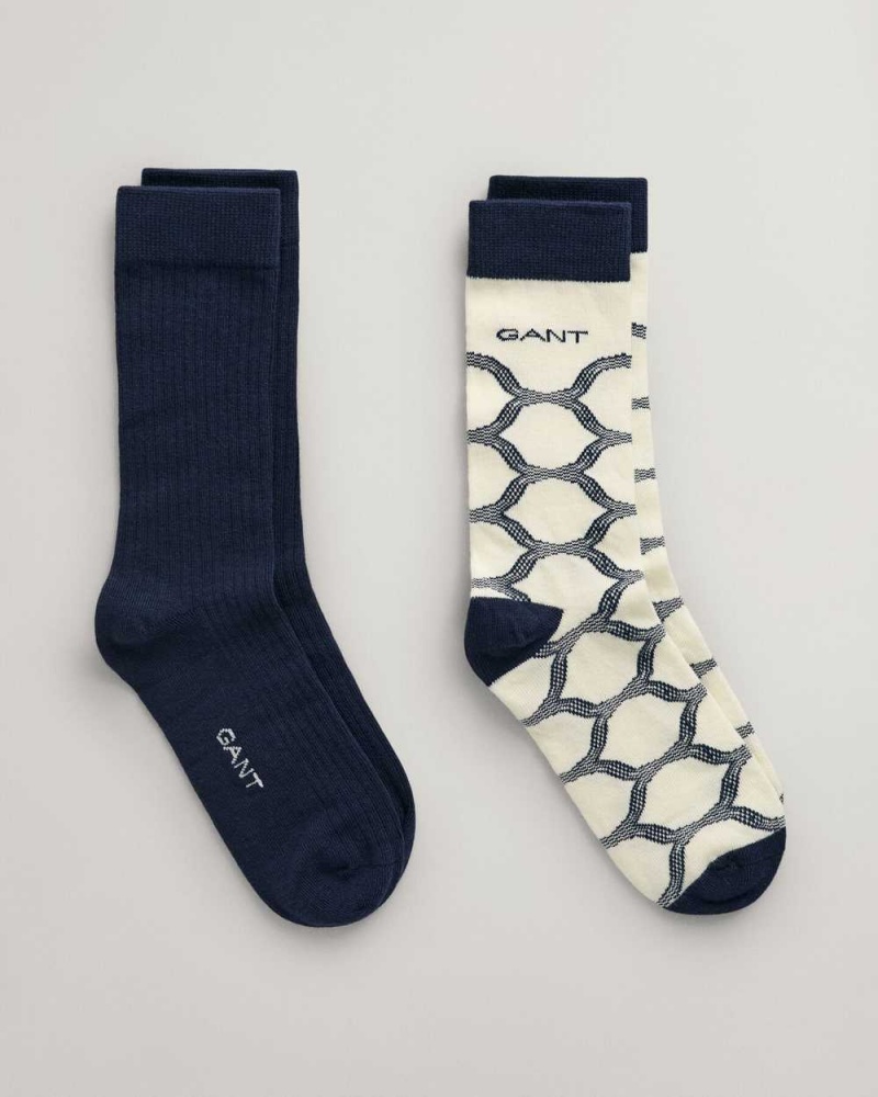 Gant 2-Pack Gift Box Women's Socks Evening Blue | CIYHU-9587