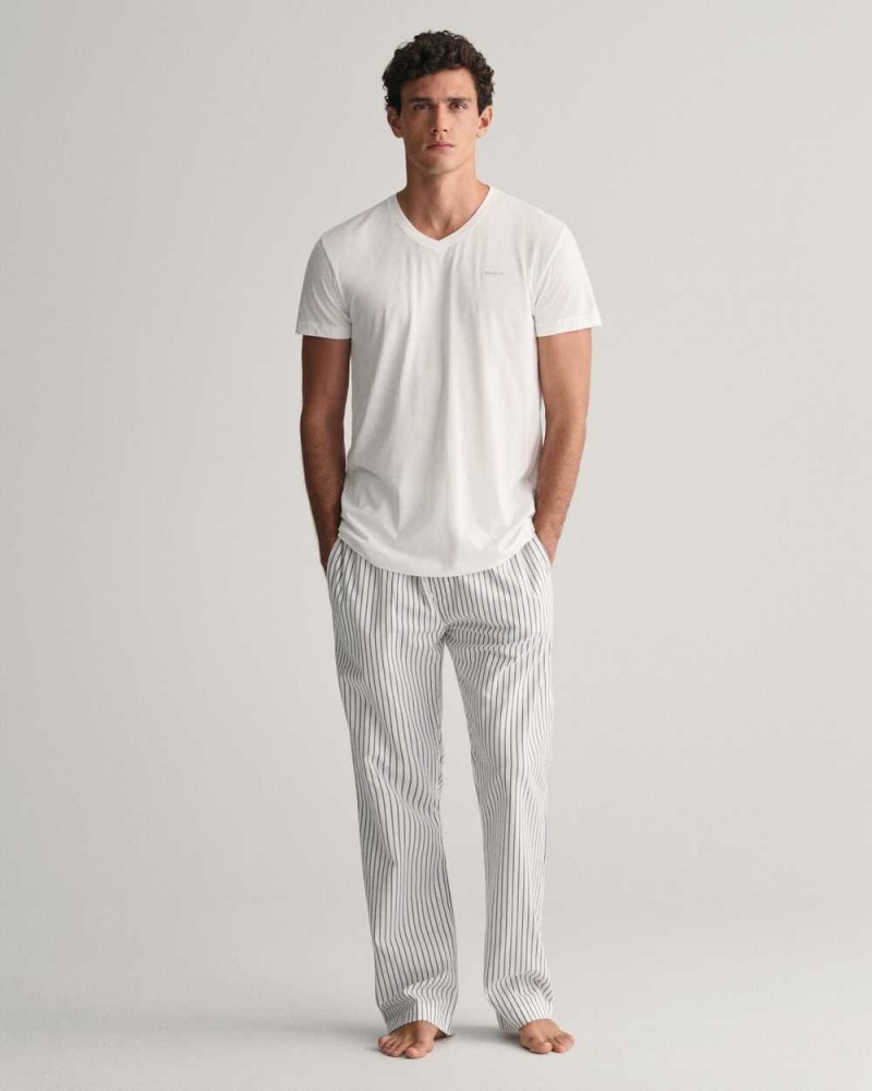 Gant 2-Pack V-Neck Men's T-Shirt White | SVXTF-0738